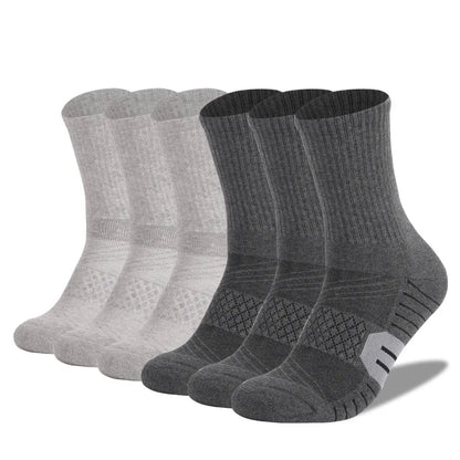 6 Pairs Unisex Heavy Cushion Hiking Socks Cotton Anti Odor