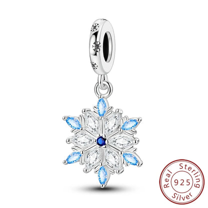 Sterling Silver Snowman Charm Beads for Bracelets Jewelry Gift KSC267