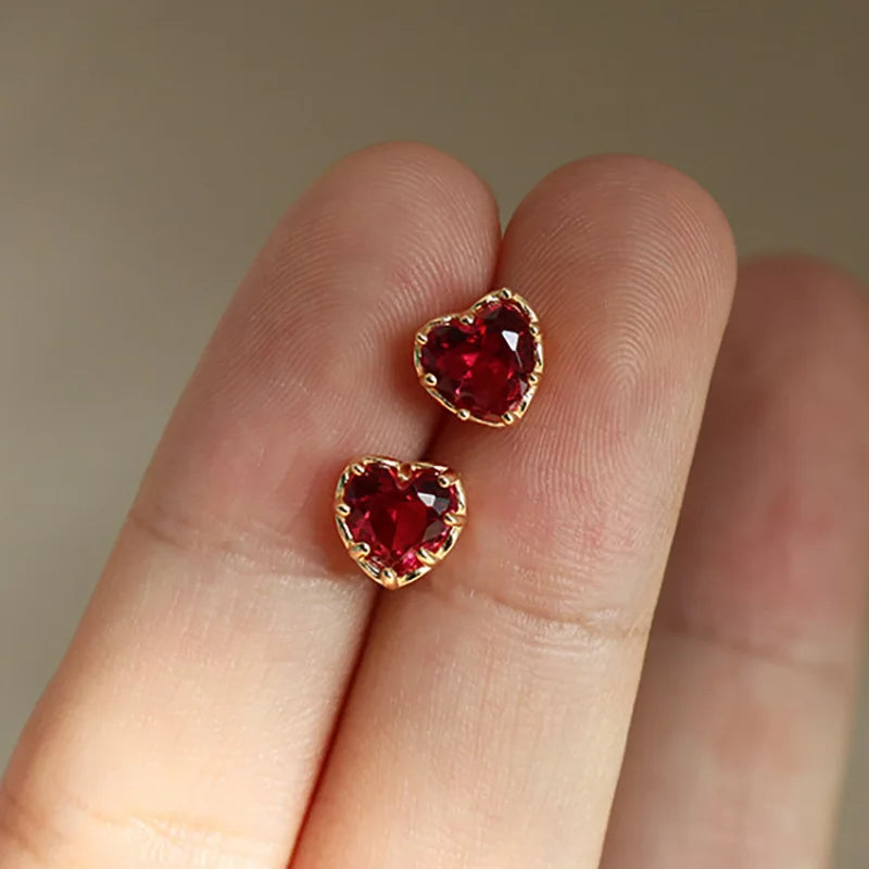 Elegant 925 Silver Needle Minimalist Round Cubic Zirconia Stud Earrings for Women