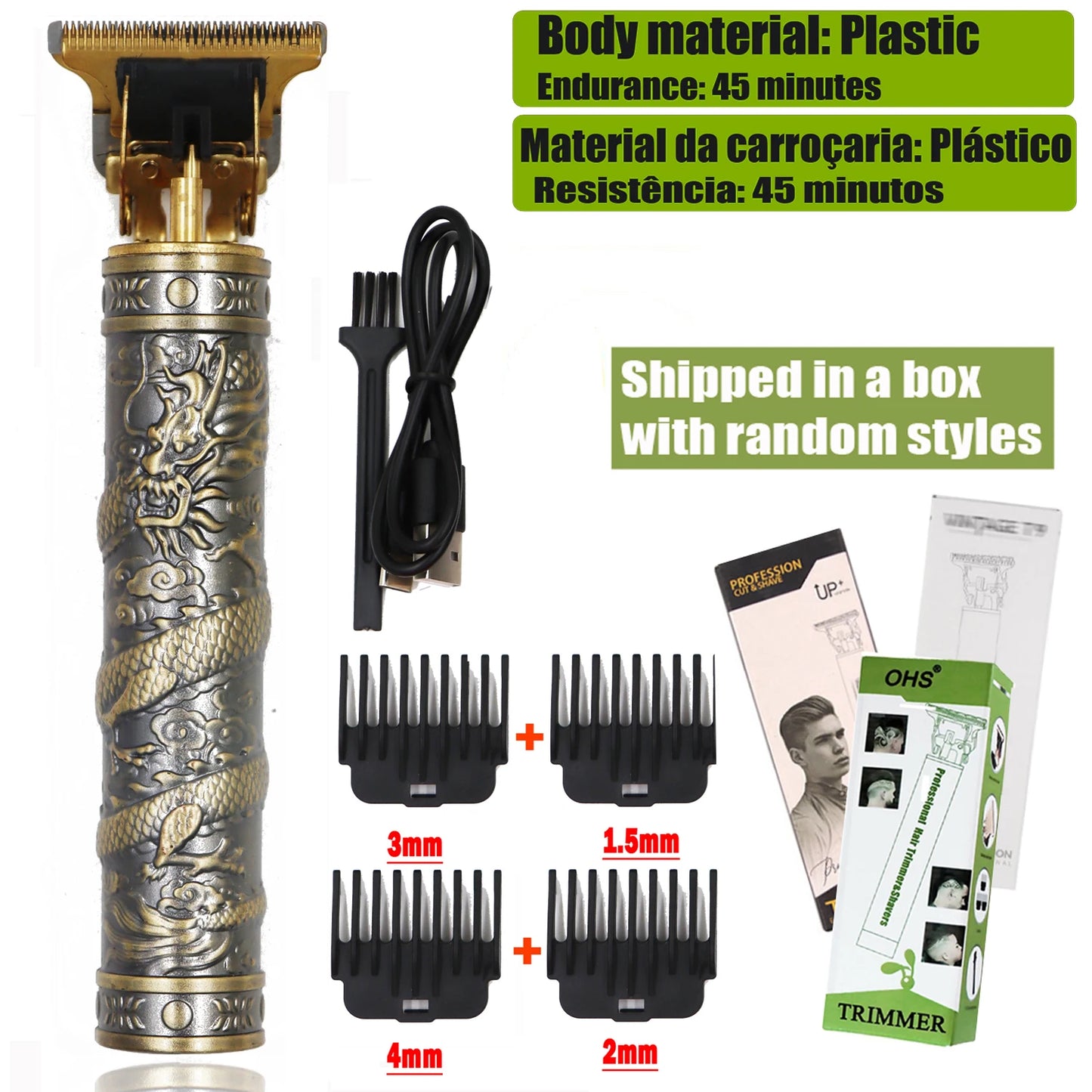 OHS T9 Cordless Electric Hair Clipper and Shaver for Men Fast Charging Floating Head Trimmer Waterproof Razor for Home and Travel