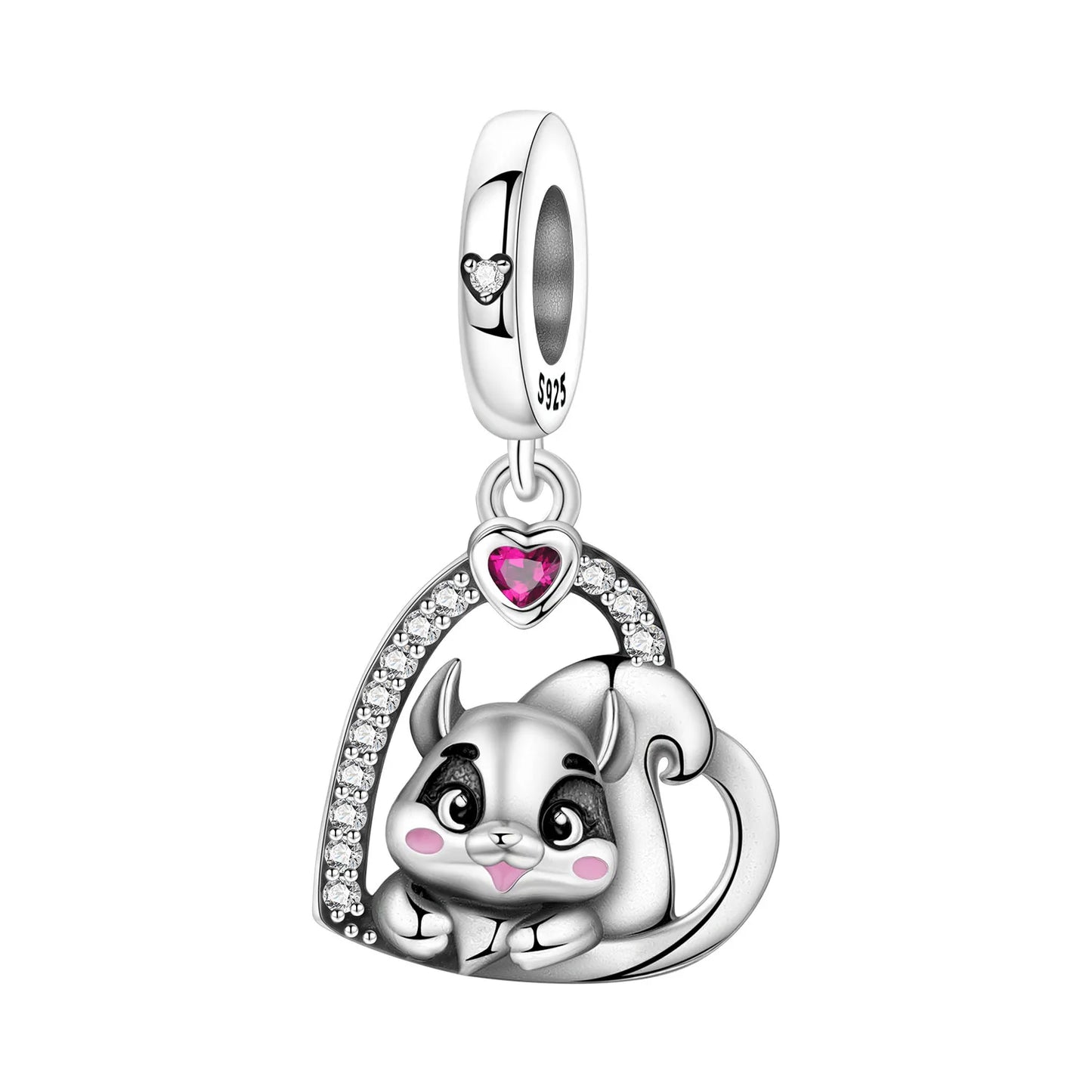 925 Sterling Silver Cute Pet Animal Pendant Charm Gift