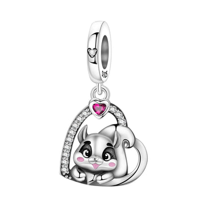925 Sterling Silver Cute Pet Animal Pendant Charm Gift