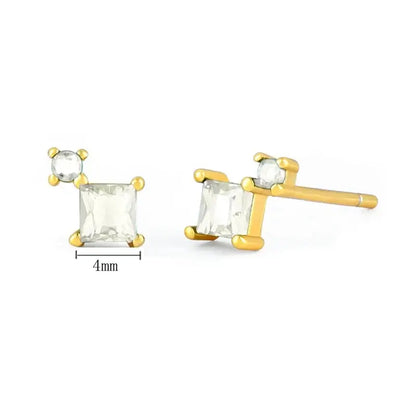 925 Sterling Silver Tiny Stud Earrings Colorful Crystal Luxury Jewelry LN1055-1-1