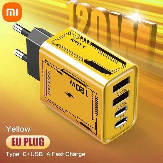 Xiaomi 120W Ultra Fast GaN USB C Charger Quick Charge 3.0 Type C Power Adapter For iPhone Samsung And Xiaomi