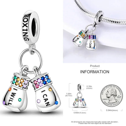 Original 925 Sterling Silver Magic Cube Charm Bead Pendant with Zircon for Bracelet and Necklace Jewelry