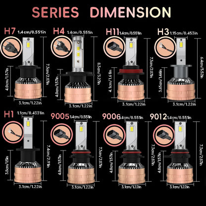 Heyword 300W 6000K 30000LM LED Headlight Bulb Kit Universal