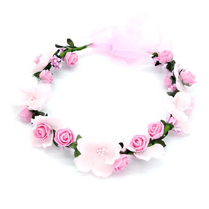 Elegant Bohemian Pearl Floral Headband for Romantic Beach Weddings