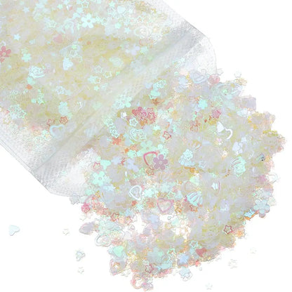 20 Gram 3 to 6 Millimeter Mixed Glitter Sequins Epoxy Resin Filler Material Beige