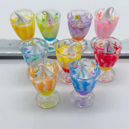 Charming 3D Resin Ice Cream Pendants for DIY Jewelry Crafting