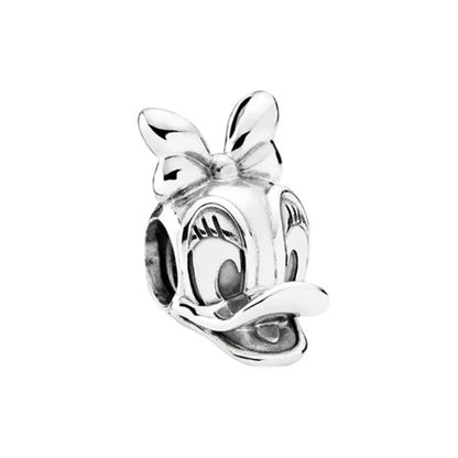 Exquisite 925 Silver Rabbit and Mouse Pendant Beads for DIY European Bracelets with Zircon Accents