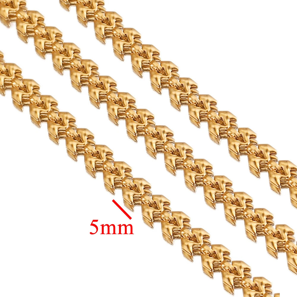 Gold Plated Stainless Steel Chain for DIY Jewelry Crafting Necklace Bracelet Anklet 1 Meter