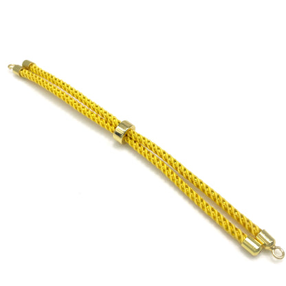 Adjustable Nylon Rope Bracelet Set with Brass Ends for DIY Jewelry Crafting