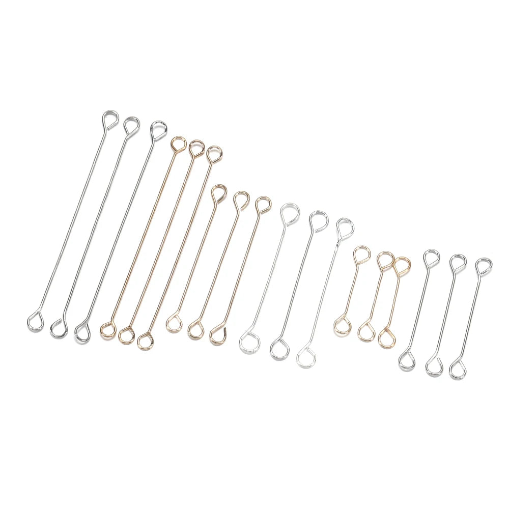 Stainless Steel Double Eye Pin Earrings Set for DIY Jewelry Making and Handcraft Supplies