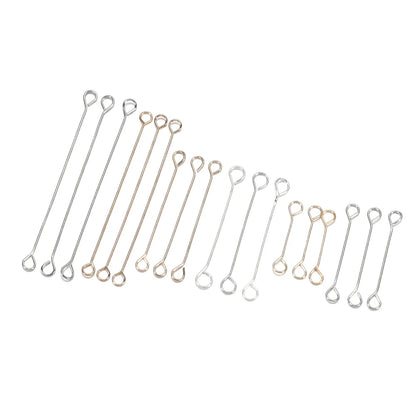 Stainless Steel Double Eye Pin Earrings Set for DIY Jewelry Making and Handcraft Supplies