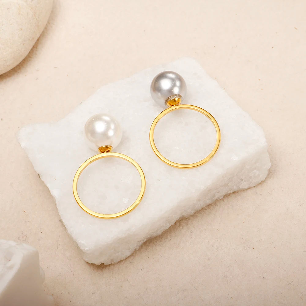Elegant Gold Color Pearl Ring for Women - Classic Bridal Jewelry Gift