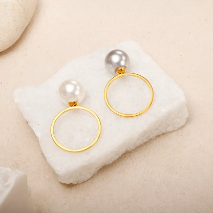Elegant Gold Color Pearl Ring for Women - Classic Bridal Jewelry Gift