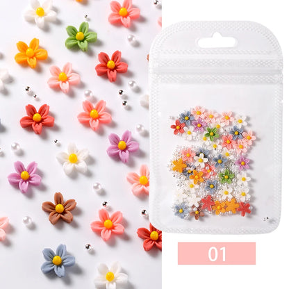 Kawaii Lollypop 3D Nail Art Charms Set with Resin Butterfly and Bear Rhinestones