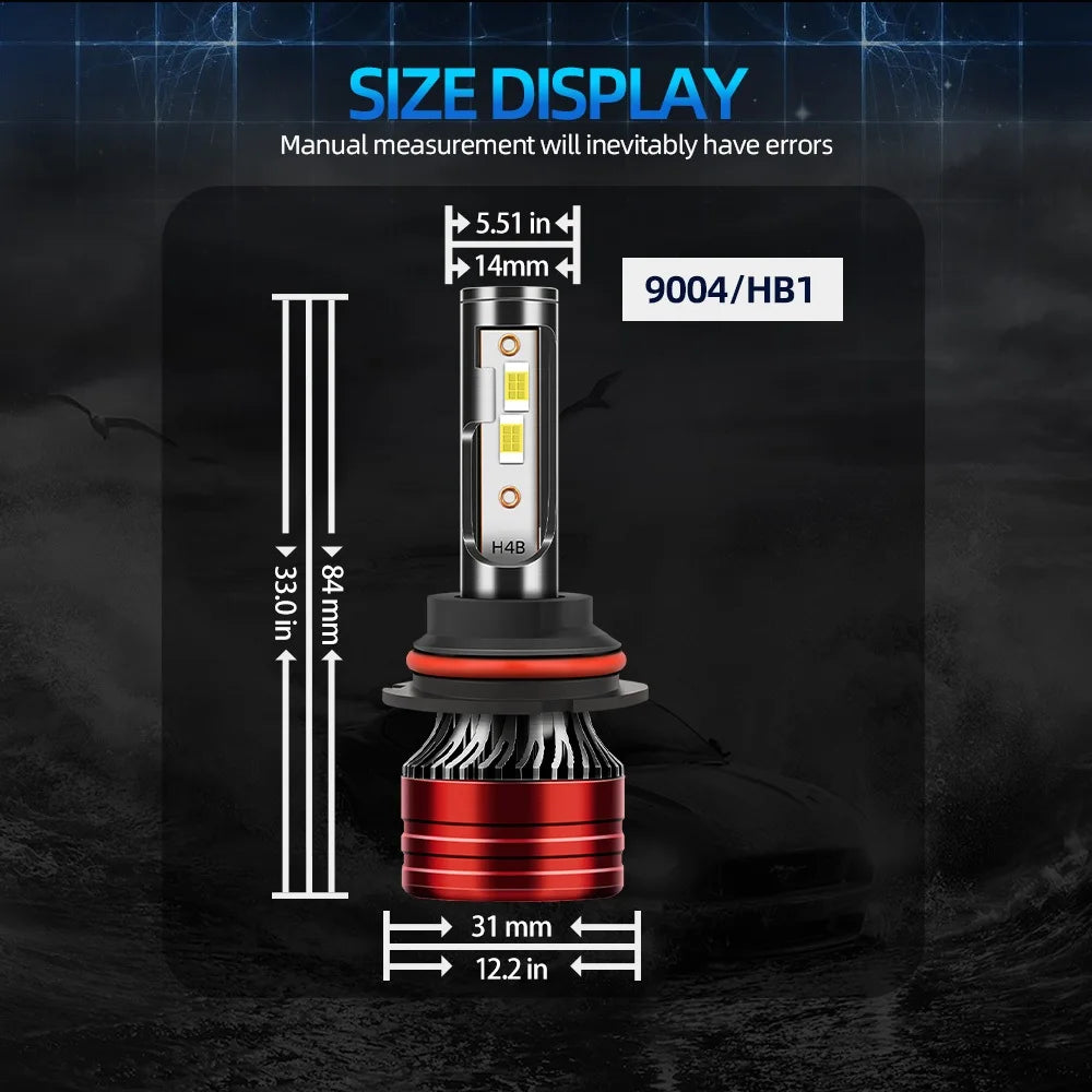 Super Bright LED Car Headlight 24000LM 9004 HB1 High Low Beams 150W 6500K Cold White