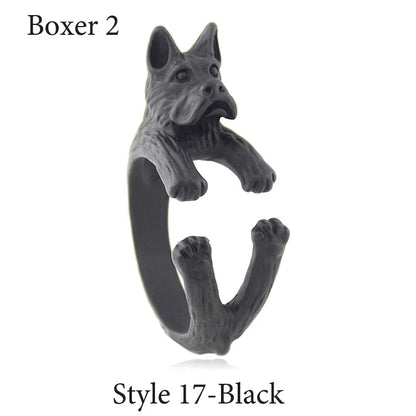 Vintage Labrador Retriever Wrap Ring Adjustable Fashion Jewelry for Women and Men