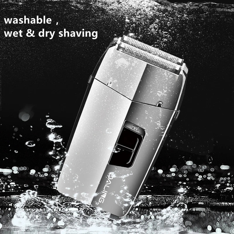 Washable Powerful Electric Shaver For Men With Stainless Steel Blades Wet And Dry Shaving Machine Rechargeable Bald Head And Beard Care