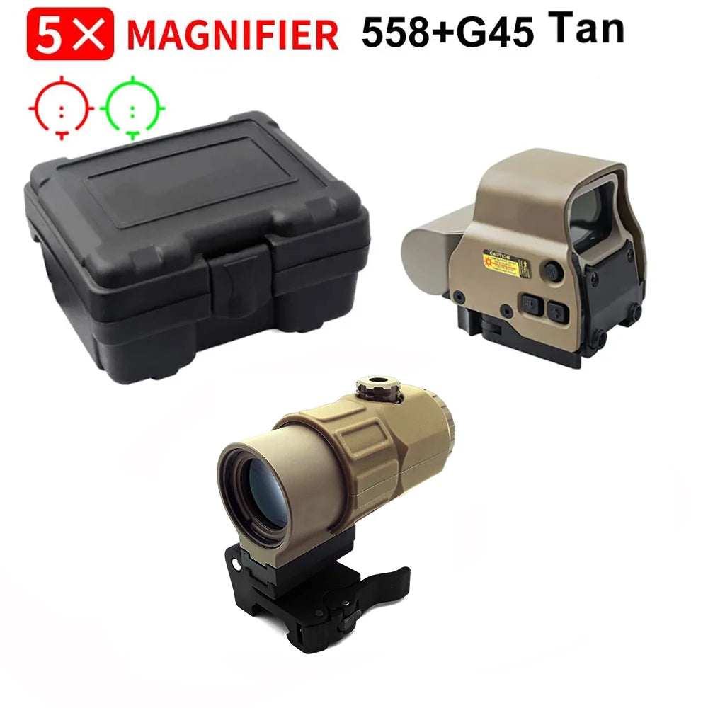 558+G43 Holographic Collimator Sight Tactical Optic Gear G33 bk set