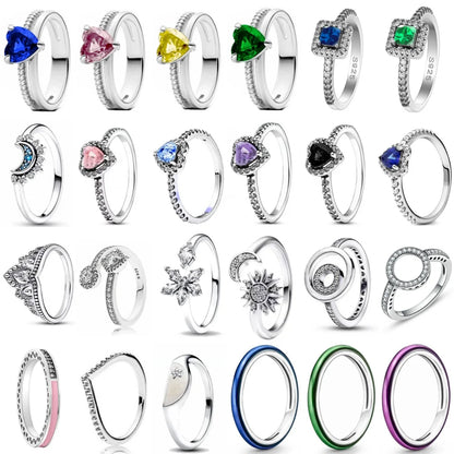 Valentine's Day 925 Sterling Silver Moonstone Heart Ring for Women