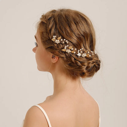 Elegant Pearl Flower Hair Clip Set for Bridal Wedding Accessories