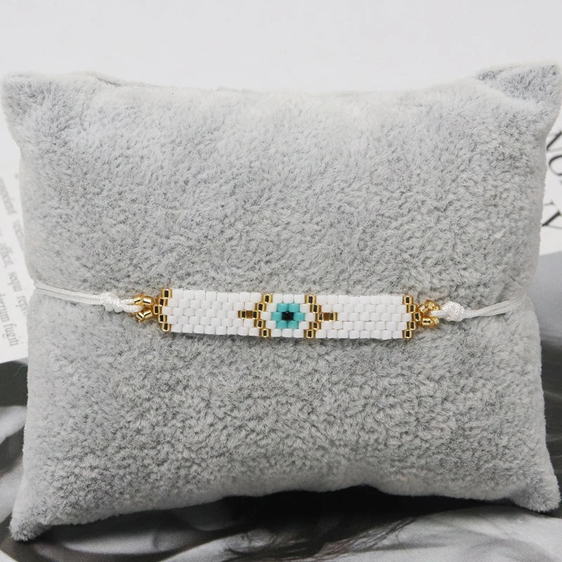 ZHONGVI Multicolored Evil Eye Miyuki Bead Bracelet for Women – Trendy Friendship Jewelry