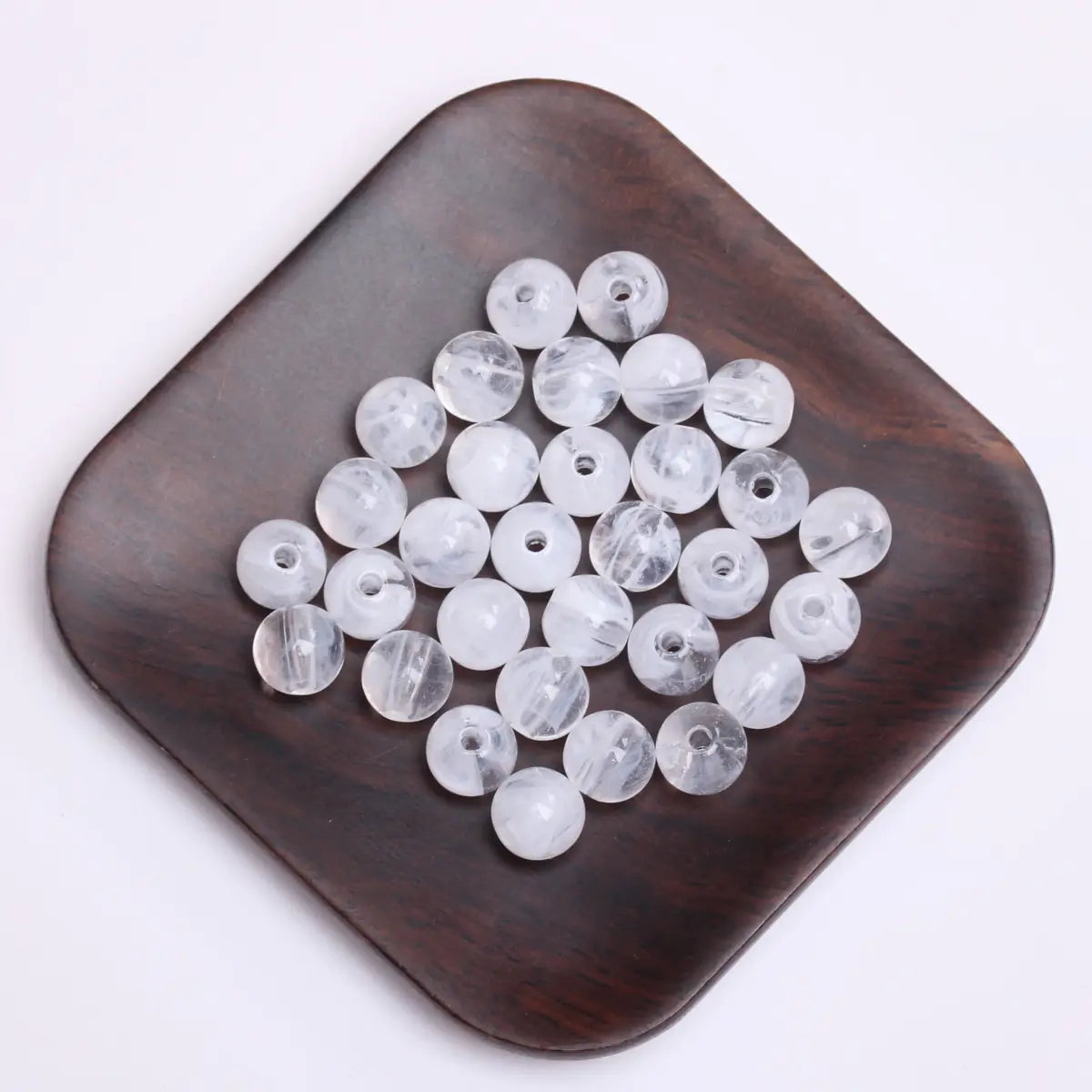 Fashion Round Resin Beads 8mm Imitation Jade for Jewelry Making 50 Pcs
