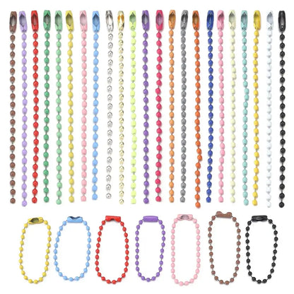 100Pcs Lot 10Cm Iron Colorful Ball Bead Chain for DIY Jewelry Making mixed