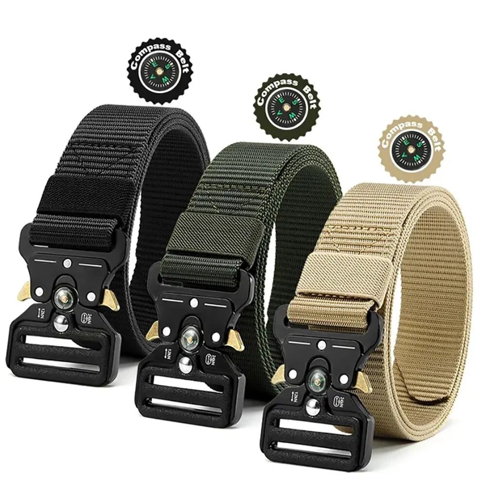 Men's Belt Outdoor Multi Function Compass High Quality Canvas