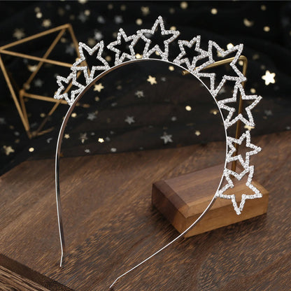 Wedding Crown Hair Jewelry - Double Layer Crystal Star Headpiece with Rhinestones Style 8