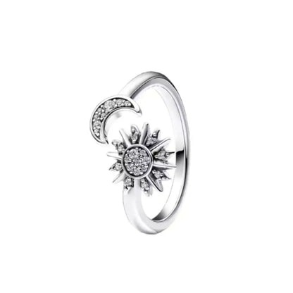 Valentine's Day Sterling Silver Moonstone Heart Ring for Women P1755