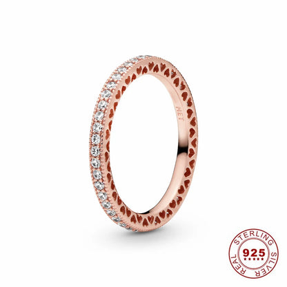 Hot Sale Original 925 Sterling Silver Tiara Heart Wedding Ring with Sun and Moon Design for Women PAR296