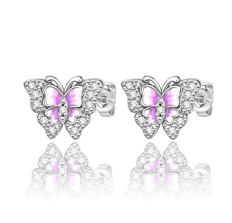 925 Sterling Silver Tulip Hoop Earrings with Dragonfly Firefly Bow Shell Conch and Turtle Designs Fine Jewelry Gifts for Women
