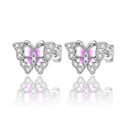 925 Sterling Silver Tulip Hoop Earrings with Dragonfly Firefly Bow Shell Conch and Turtle Designs Fine Jewelry Gifts for Women