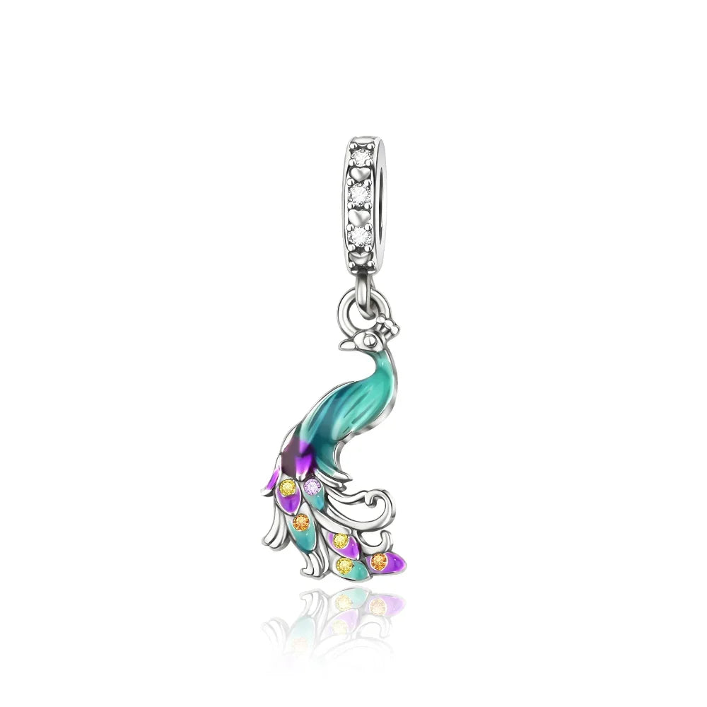 925 Sterling Silver Little Bear Butterfly Flower Fish Charms Beads for DIY Jewelry and Gift Bracelets