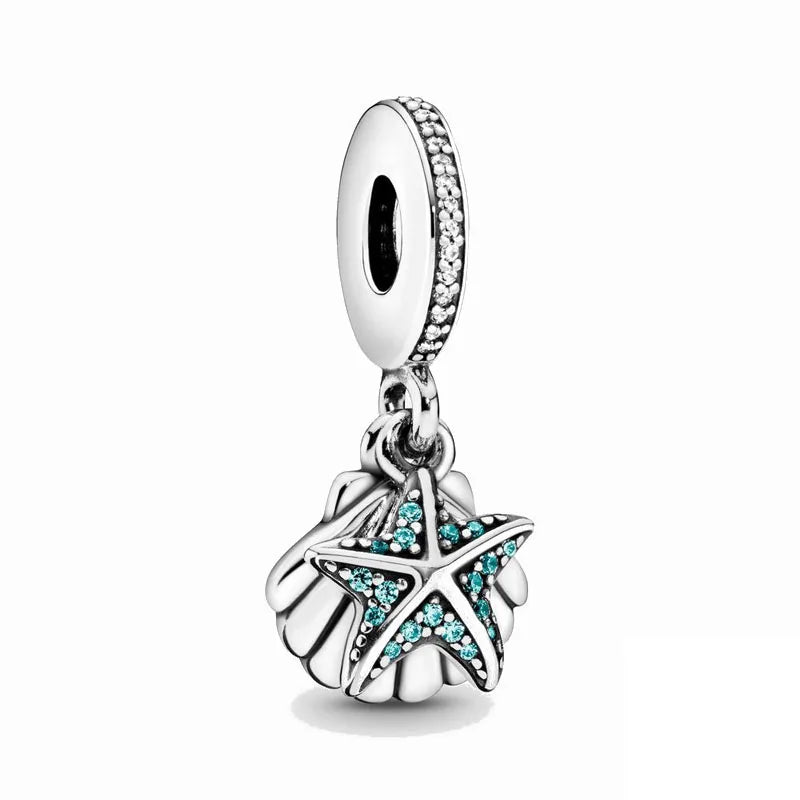 European Summer Charms Shell Panda Travel Beads for 925 Sterling Silver Bracelet and Necklace Jewelry for Women