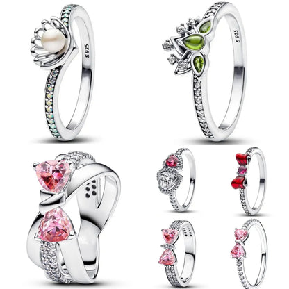 Elegant 925 Sterling Silver Zircon Bow Ring for Women Fashion Jewelry