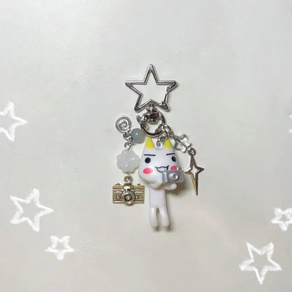 Handmade Toro Inoue Keychain Charm Beaded Jewelry Aesthetics Classic Zinc Alloy Design