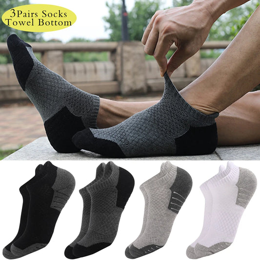 3 Pairs Cotton Thickened Sports Socks Breathable 35 To 50