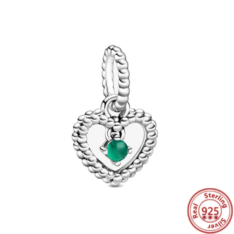 925 Sterling Silver Zodiac Pendant with Colorful Zircon for Charm Bracelets Y809 3mm-4mm