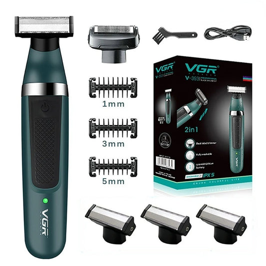 VGR Razor Professional Shaving Machine Electric Shaver Waterproof Beard Trimmer Razor 2 In 1 Hair Trimmer Shaver for Men V-393