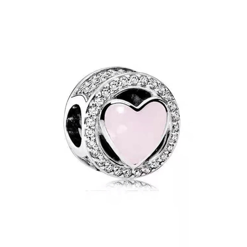 Hot Pink Murano Glass Charm Bead For 925 Bracelet Pendant
