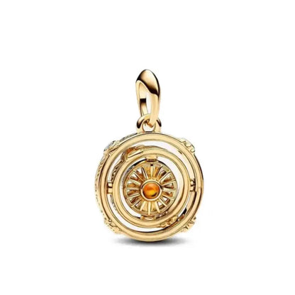 Gold Color Key Lock Cactus Pendant Bead for DIY European 925 Sterling Silver Bracelet and Necklace Jewelry for Women