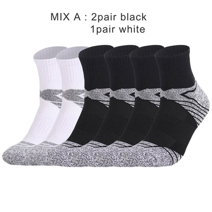 3 Pairs Unisex Thick Sole Moisture Wicking Running Socks