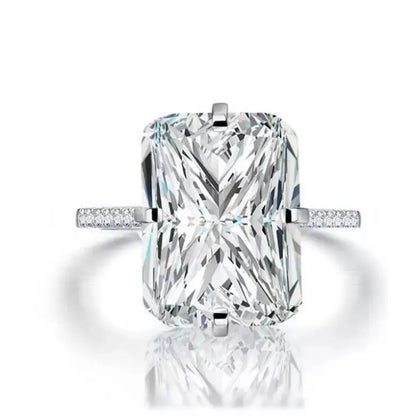 Real 100 Percent 925 Sterling Silver Diamond Engagement and Wedding Band Ring Set for Women
