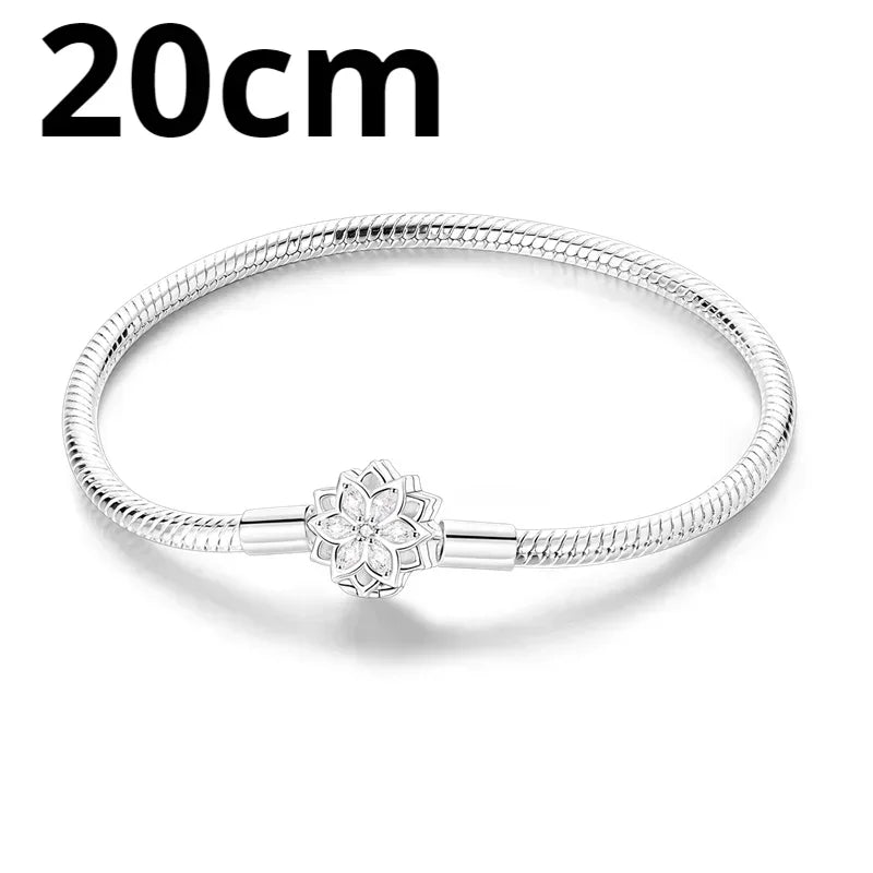 925 Sterling Silver Adjustable Gold Cross Virgin Mary Blue Eye Zircon Charm Bracelet for Women Birthday Gift