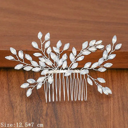 Silver Pearl Rhinestone Bridal Hair Combs - Top-Rated Wedding Hair Accessories for Women Silver 23