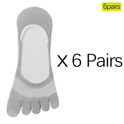 6 Pairs Cooling Mint Toe Socks For Women Non Slip Ankle